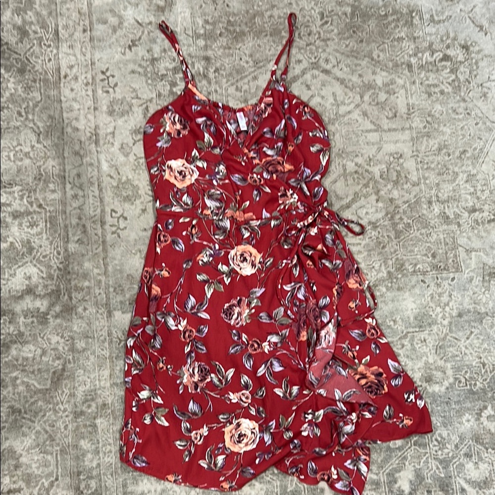 Xhilaration Red Floral Mini Dress